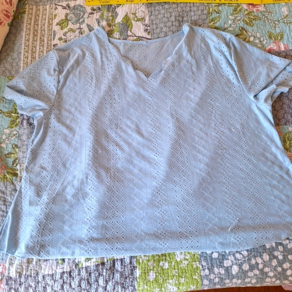 Light Blue Eyelet Top - Picture 13 of 16
